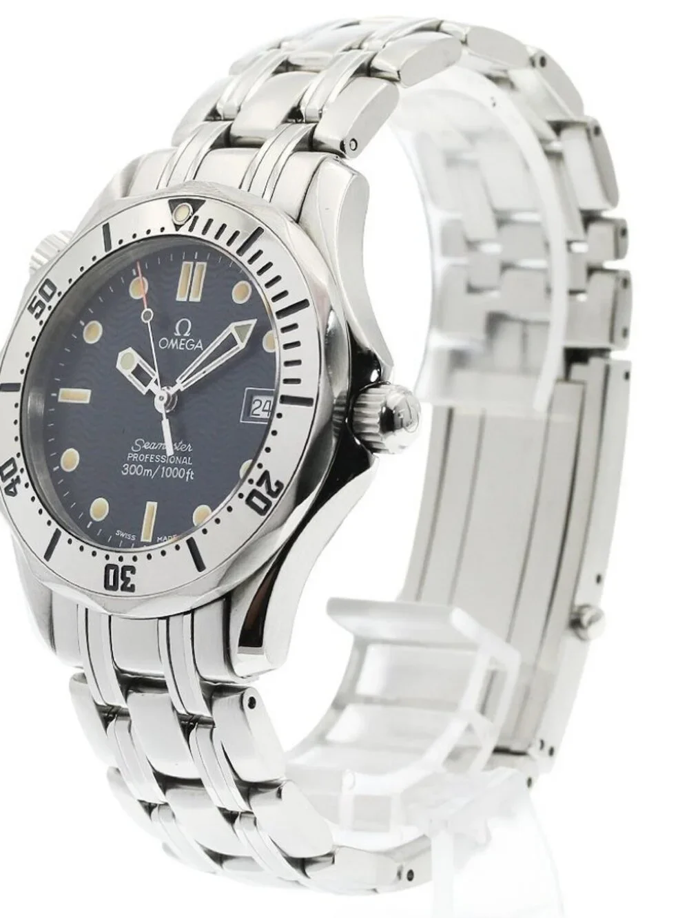 OMEGA Seamaster300 2562.80 Date Navy Dial Quartz Boy's Watch_965301